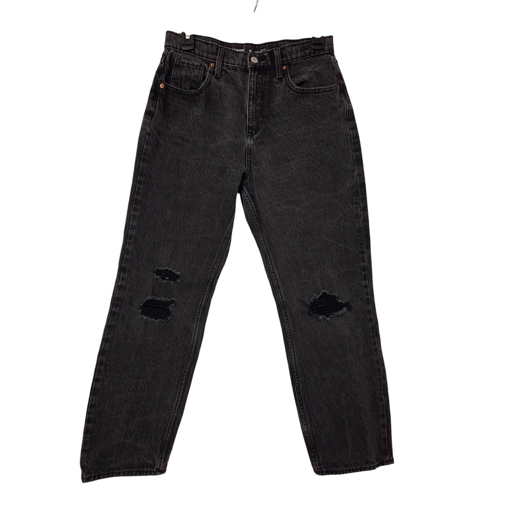 Kids Distressed Black Wash Denim Jeans Straight‎ Leg Ripped Style Size 16
